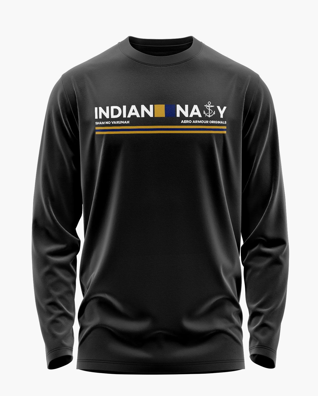 Indian Navy Admiral Full Sleeve T-Shirt - Aero Armour