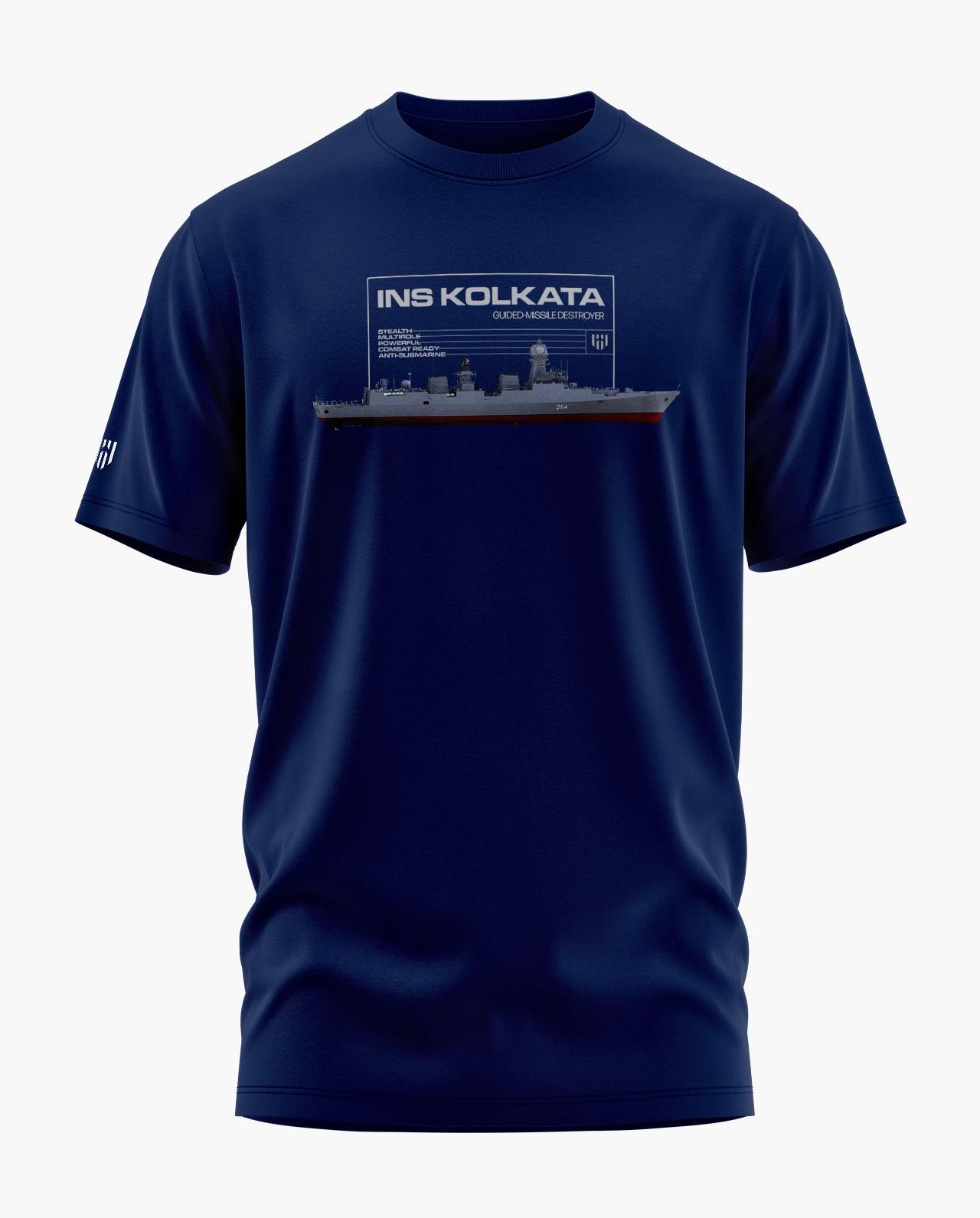 INS KOLKATA GUIDED MISSILE DESTROYER T-Shirt - Aero Armour