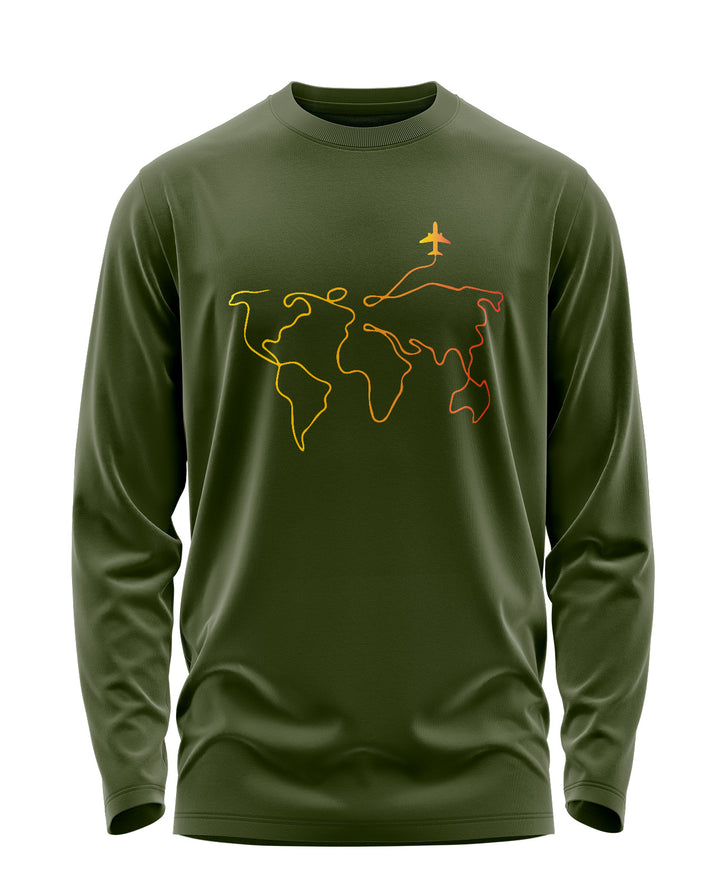 Travelling around the earth Full Sleeve T-Shirt