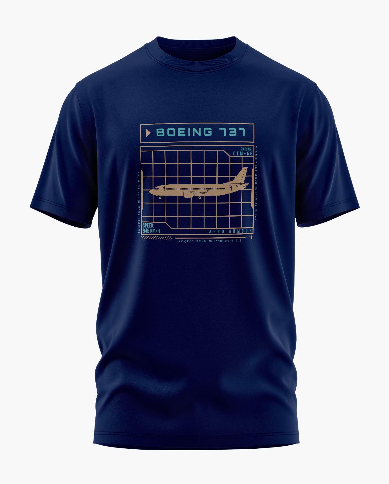 Boeing 737 Blueprint T-Shirt - Aero Armour