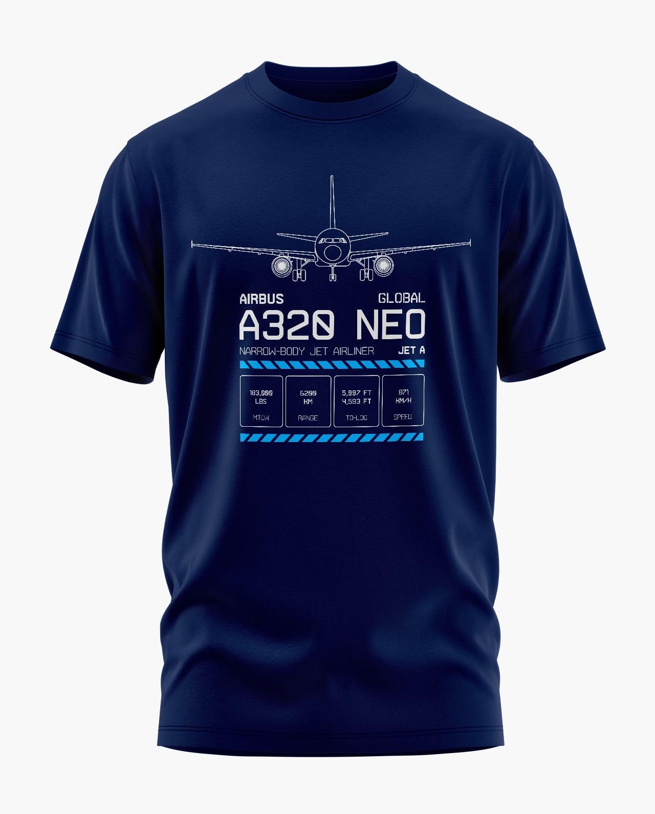 Airbus A320 Blueprint T-Shirt - Aero Armour