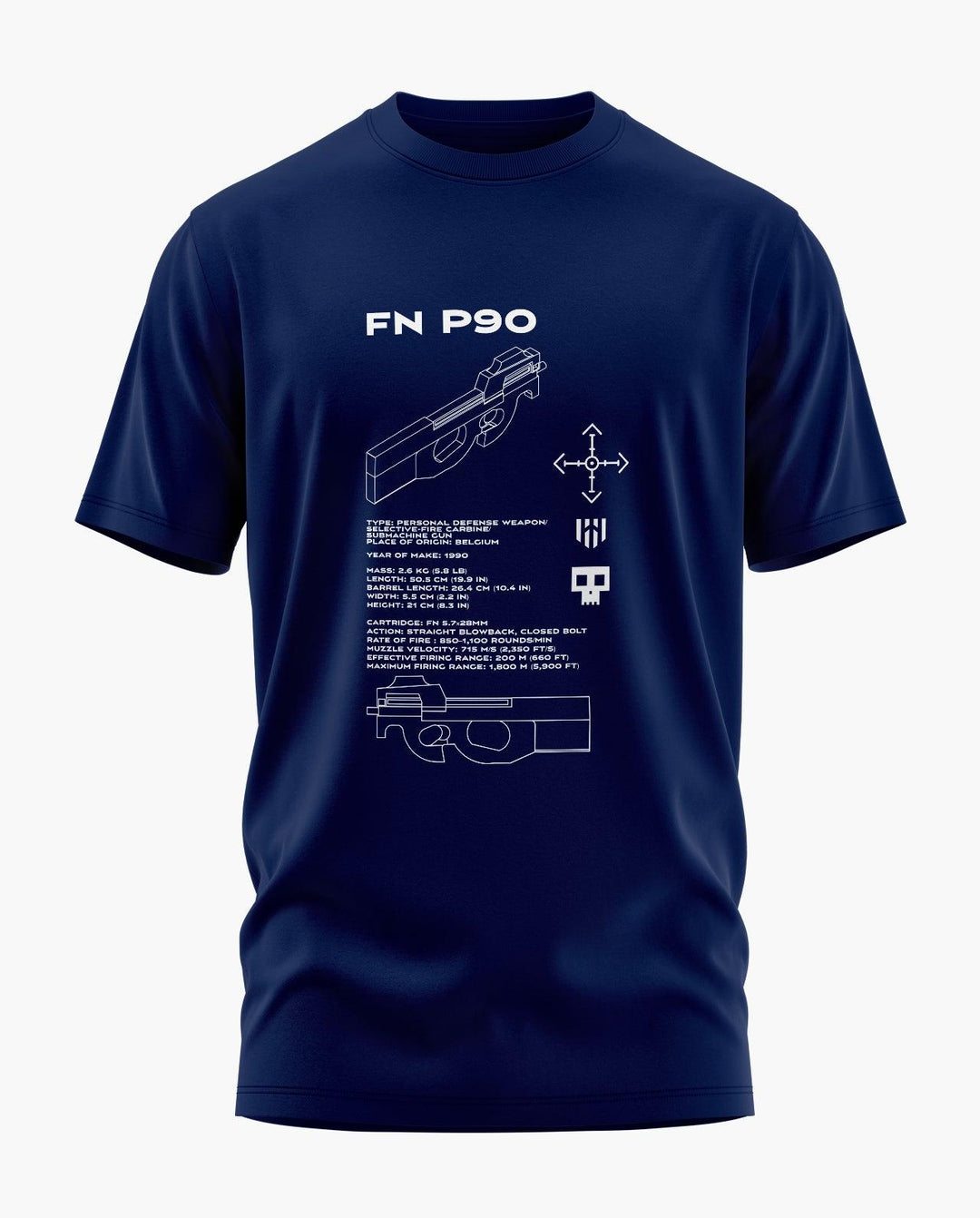 FN P90 Blueprint T-Shirt - Aero Armour