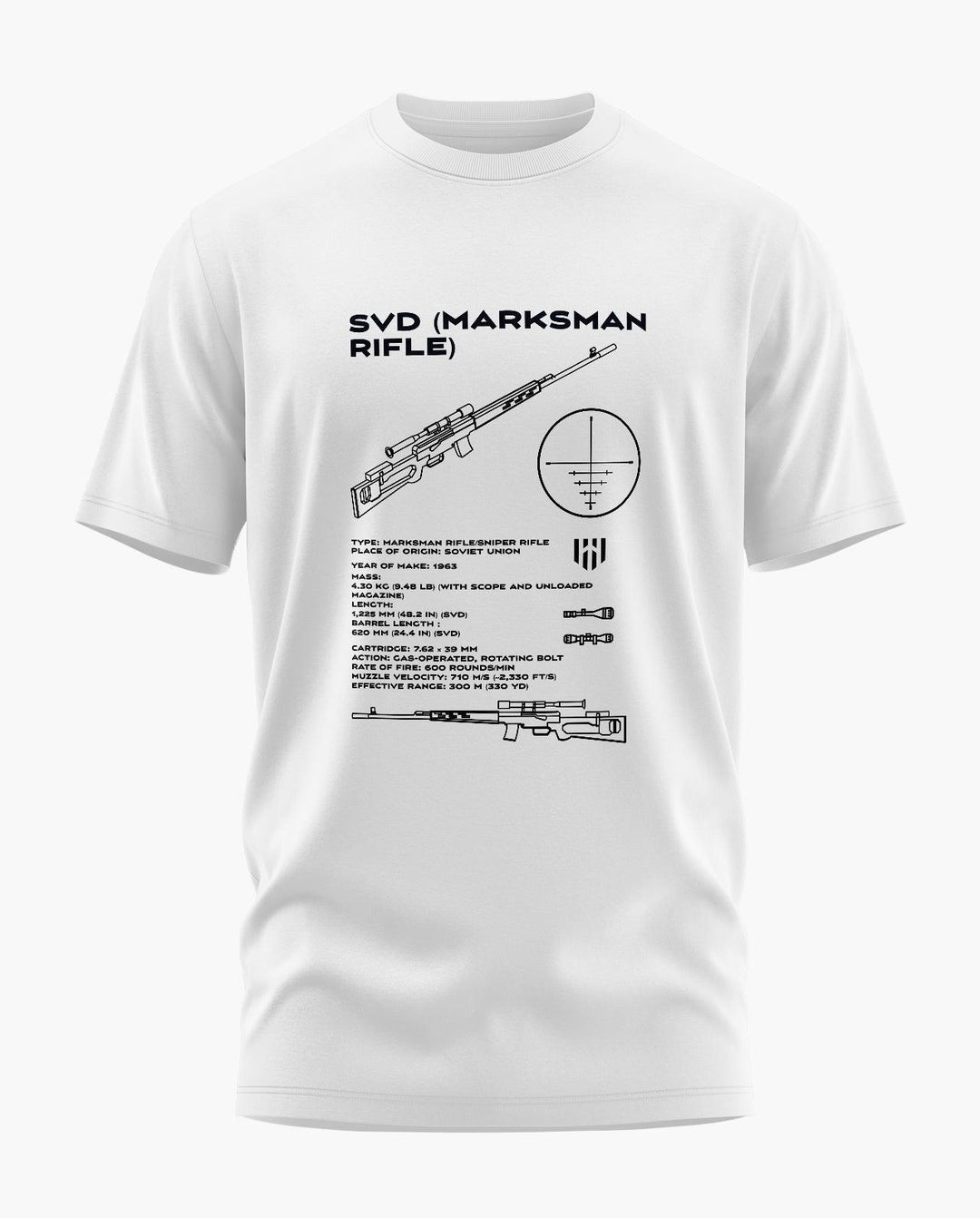 SVD Marksman Rifle Blueprint T-Shirt - Aero Armour