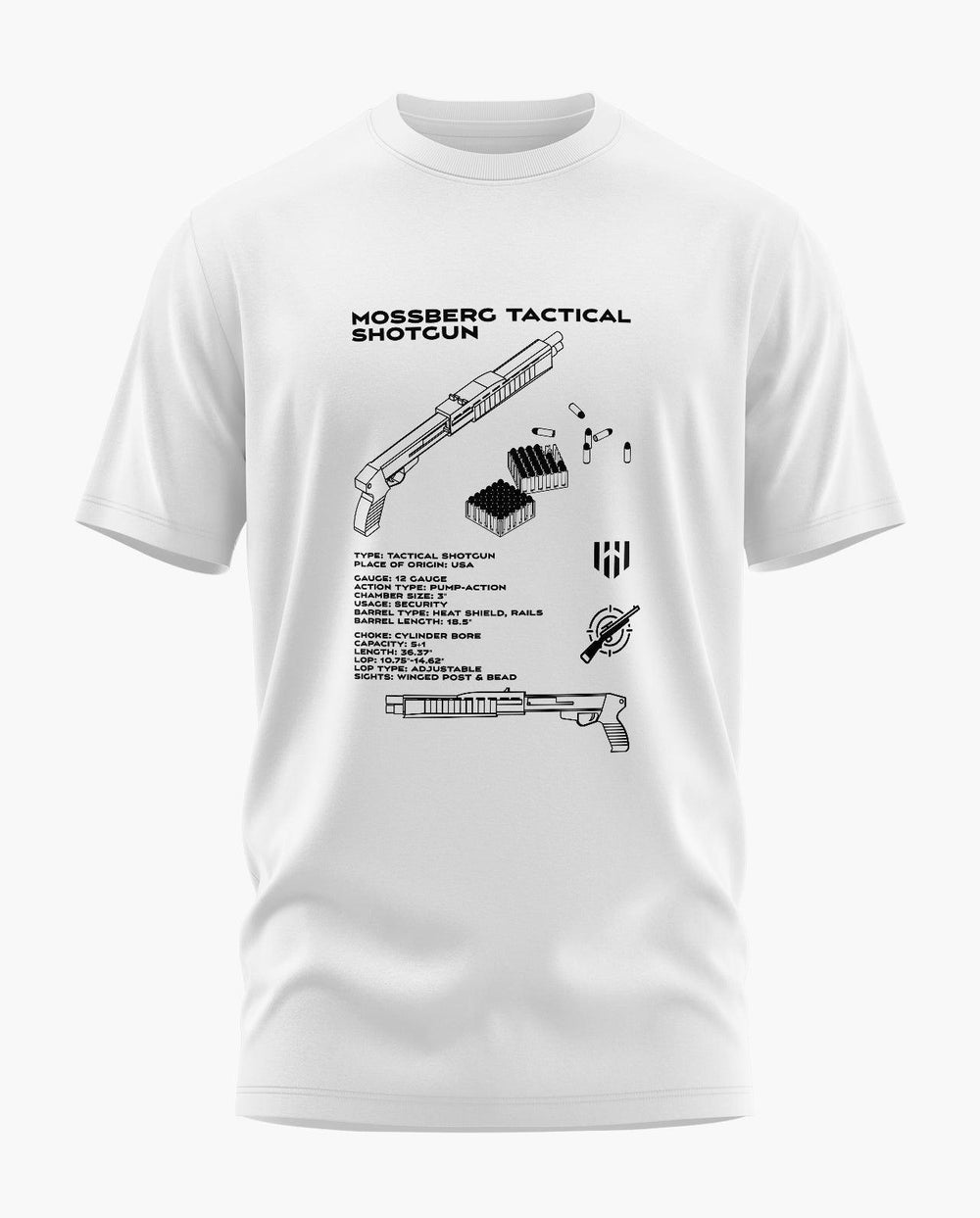 Mosserberg Tactical Shotgun Blueprint T-Shirt - Aero Armour